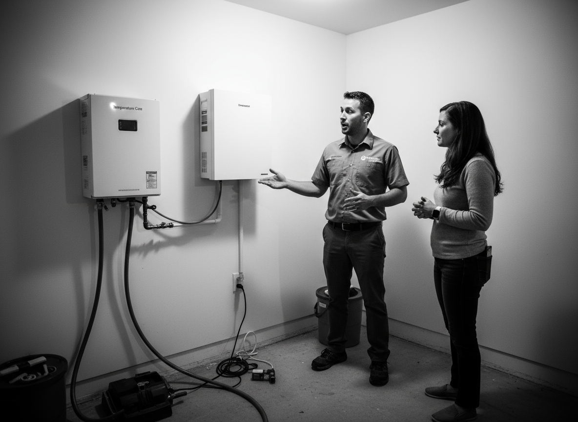 Heat pump vs tankless water heater: Which is best for Toronto homes? Temperature Care compares cost, efficiency, and rebates for both systems.